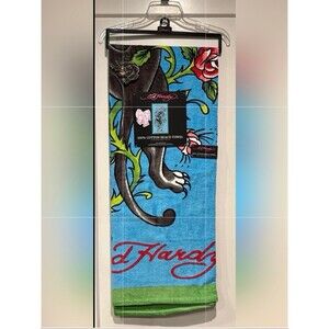 Ed Hardy Beach Towel-Blue Panther